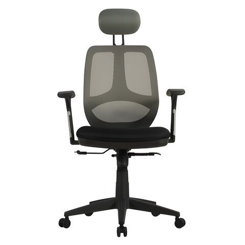 Кресло BRABIX &quot;Saturn ER-400&quot;, с подголовником, комбинированное, черное/серое, 530871