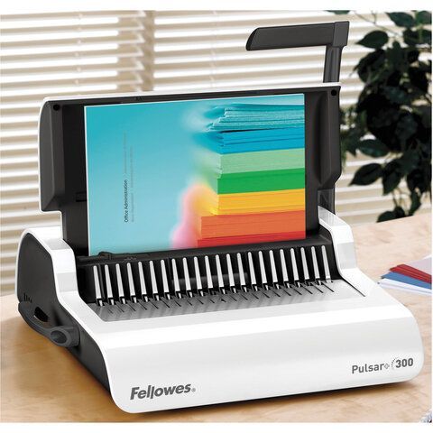 Переплетная машина для пластиковой пружины FELLOWES &quot;PULSAR+&quot;, пробивает до 20 л., сшивает до 300 л., FS-56276