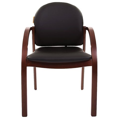 Кресло для приемных и переговорных CH-659, экокожа, черное матовое, 6066646