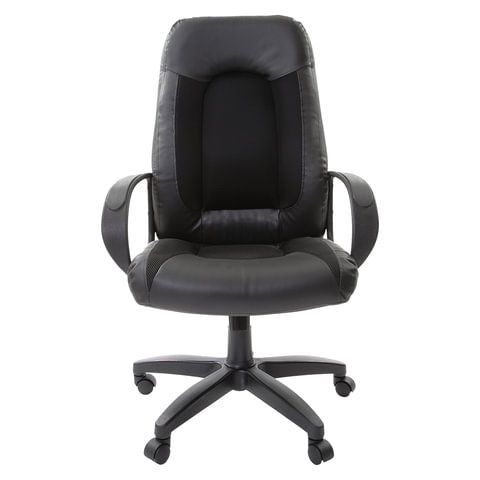 Кресло офисное BRABIX &quot;Strike EX-525&quot;, экокожа черная, ткань черная, TW, 531381