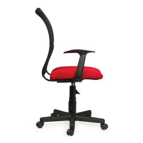 Кресло BRABIX &quot;Spring MG-307&quot;, с подлокотниками, комбинированное красное/черное TW, 531405