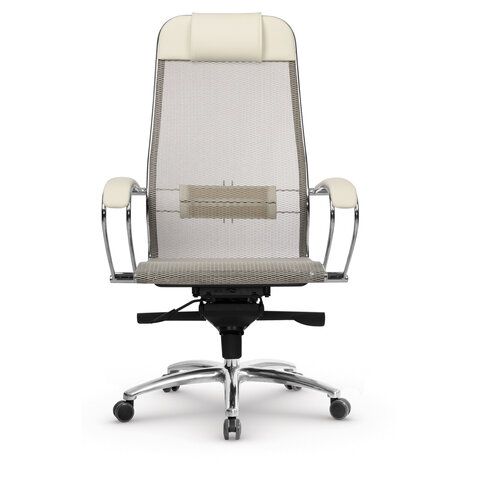 Кресло офисное МЕТТА &quot;SAMURAI&quot; S-1.04, сверхпрочная ткань-сетка, бежевое
