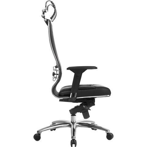 Кресло офисное МЕТТА &quot;SAMURAI&quot; SL-3.04, с подголовником, сверхпрочная ткань-сетка/экокожа, черное