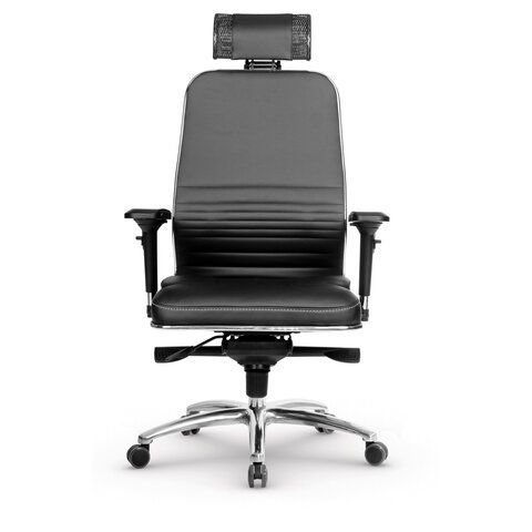 Кресло офисное МЕТТА &quot;SAMURAI&quot; KL-3.04, с подголовником, экокожа, черное