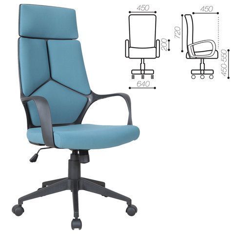 Кресло офисное BRABIX PREMIUM &quot;Prime EX-515&quot;, ткань, голубое, 531568