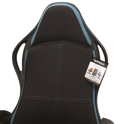Кресло офисное BRABIX PREMIUM &quot;Force EX-516&quot;, ткань, черное/вставки синие, 531572