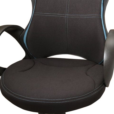 Кресло офисное BRABIX PREMIUM &quot;Force EX-516&quot;, ткань, черное/вставки синие, 531572