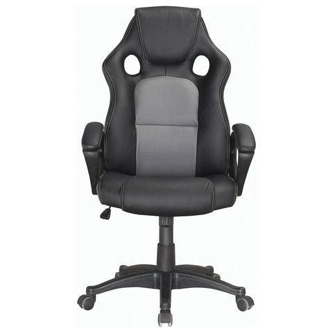 Кресло компьютерное BRABIX &quot;Rider Plus EX-544&quot; КОМФОРТ, экокожа, черное/серое, 531582