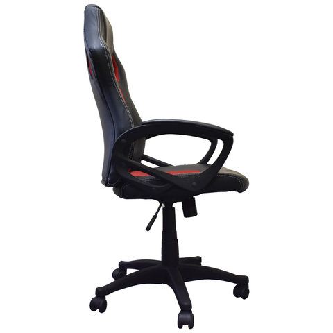 Кресло компьютерное BRABIX &quot;Rider EX-544&quot;, экокожа черная/ткань красная, 531583