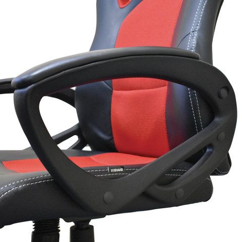 Кресло компьютерное BRABIX &quot;Rider EX-544&quot;, экокожа черная/ткань красная, 531583