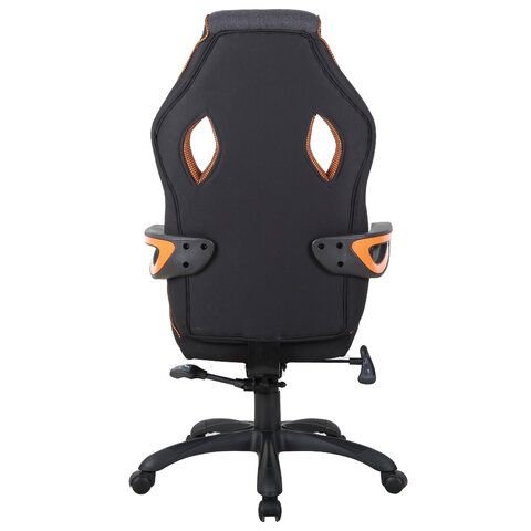 Кресло компьютерное BRABIX &quot;Techno Pro GM-003&quot;, ткань, черное/серое, вставки оранжевые, 531813