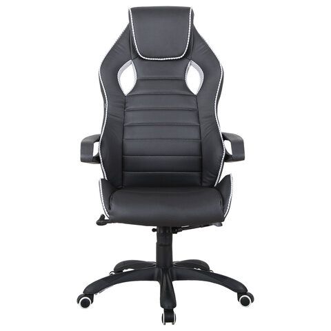 Кресло компьютерное BRABIX &quot;Techno Pro GM-003&quot;, экокожа, черное/серое, вставки серые, 531814