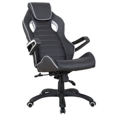 Кресло компьютерное BRABIX &quot;Techno Pro GM-003&quot;, экокожа, черное/серое, вставки серые, 531814