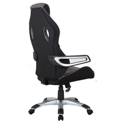 Кресло компьютерное BRABIX &quot;Techno GM-002&quot;, ткань, черное/серое, вставки белые, 531815