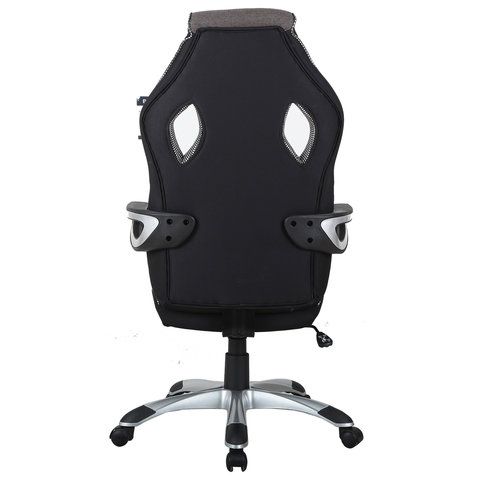 Кресло компьютерное BRABIX &quot;Techno GM-002&quot;, ткань, черное/серое, вставки белые, 531815