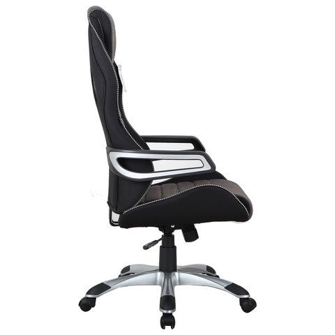 Кресло компьютерное BRABIX &quot;Techno GM-002&quot;, ткань, черное/серое, вставки белые, 531815