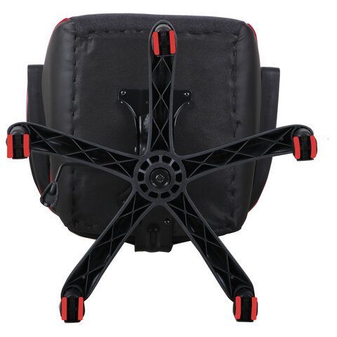 Кресло компьютерное BRABIX &quot;Nitro GM-001&quot;, ткань, экокожа, черное, вставки красные, 531816