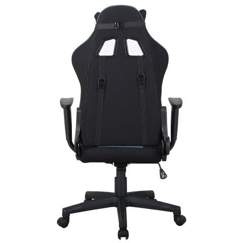 Кресло компьютерное BRABIX &quot;GT Racer GM-100&quot;, две подушки, ткань, черное/голубое, 531818