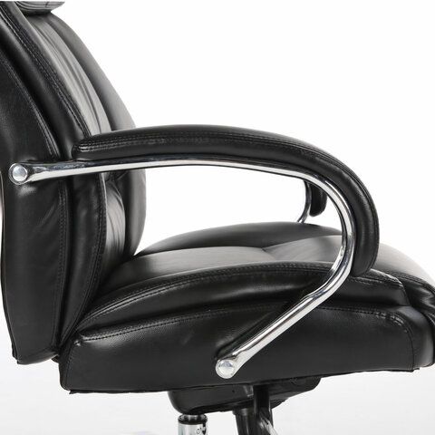 Кресло офисное BRABIX PREMIUM &quot;Direct EX-580&quot;, хром, рециклированная кожа, черное, 531824