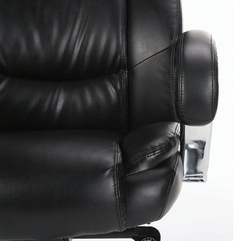 Кресло офисное BRABIX PREMIUM &quot;Direct EX-580&quot;, хром, рециклированная кожа, черное, 531824