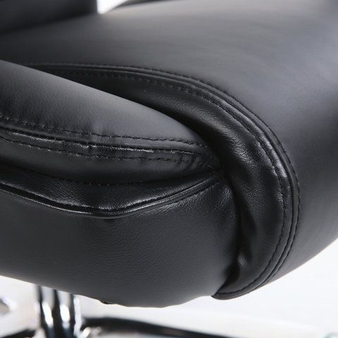 Кресло офисное BRABIX PREMIUM &quot;Advance EX-575&quot;, хром, экокожа, черное, 531825
