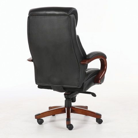 Кресло из натуральной кожи BRABIX PREMIUM &quot;Infinity EX-707&quot;, дерево, черное, 531826