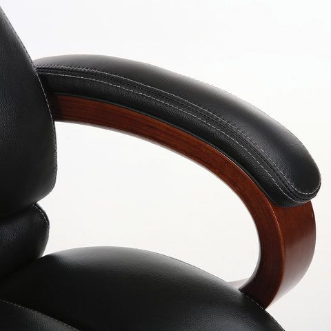 Кресло из натуральной кожи BRABIX PREMIUM &quot;Infinity EX-707&quot;, дерево, черное, 531826