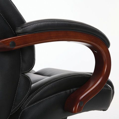 Кресло из натуральной кожи BRABIX PREMIUM &quot;Infinity EX-707&quot;, дерево, черное, 531826