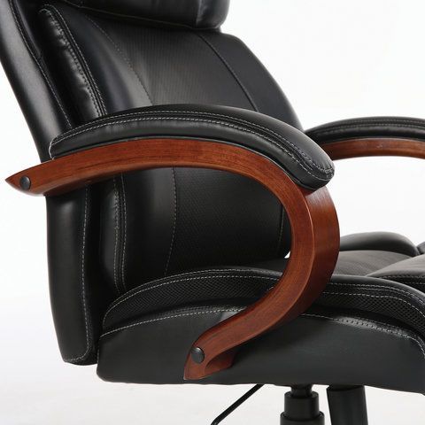 Кресло офисное BRABIX PREMIUM &quot;Magnum EX-701&quot;, дерево, рециклированная кожа, черное, 531827