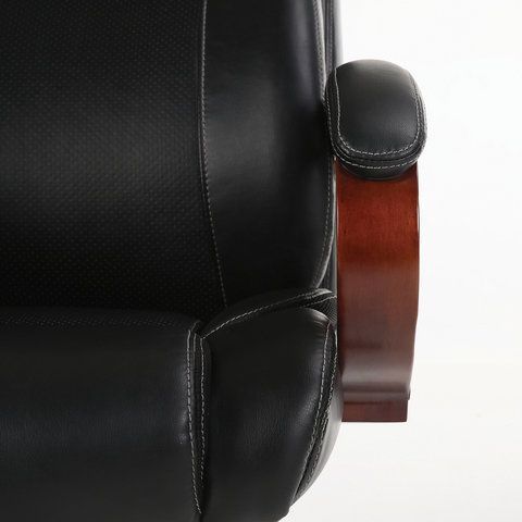 Кресло офисное BRABIX PREMIUM &quot;Magnum EX-701&quot;, дерево, рециклированная кожа, черное, 531827