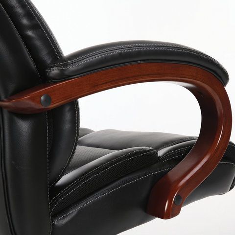 Кресло офисное BRABIX PREMIUM &quot;Magnum EX-701&quot;, дерево, рециклированная кожа, черное, 531827
