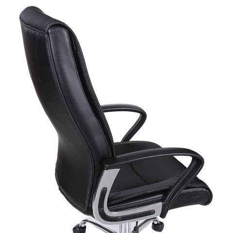 Кресло офисное BRABIX &quot;Forward EX-570&quot;, хром, экокожа, черное, 531837