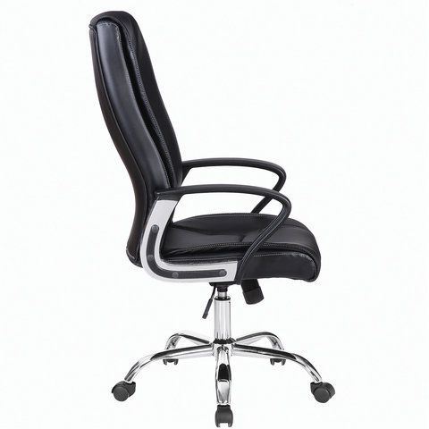 Кресло офисное BRABIX &quot;Forward EX-570&quot;, хром, экокожа, черное, 531837