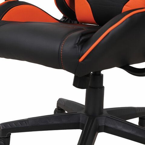 Кресло компьютерное BRABIX &quot;GT Racer GM-100&quot;, две подушки, экокожа, черное/оранжевое, 531925
