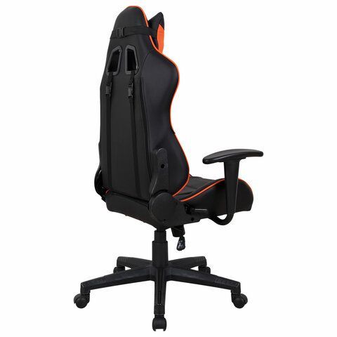Кресло компьютерное BRABIX &quot;GT Racer GM-100&quot;, две подушки, экокожа, черное/оранжевое, 531925