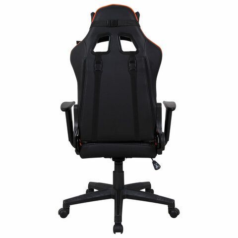 Кресло компьютерное BRABIX &quot;GT Racer GM-100&quot;, две подушки, экокожа, черное/оранжевое, 531925