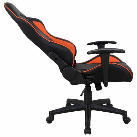 Кресло компьютерное BRABIX &quot;GT Racer GM-100&quot;, две подушки, экокожа, черное/оранжевое, 531925
