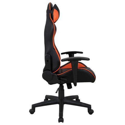 Кресло компьютерное BRABIX &quot;GT Racer GM-100&quot;, две подушки, экокожа, черное/оранжевое, 531925