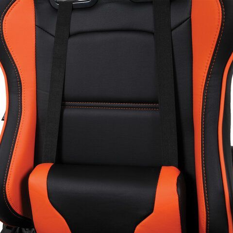 Кресло компьютерное BRABIX &quot;GT Racer GM-100&quot;, две подушки, экокожа, черное/оранжевое, 531925