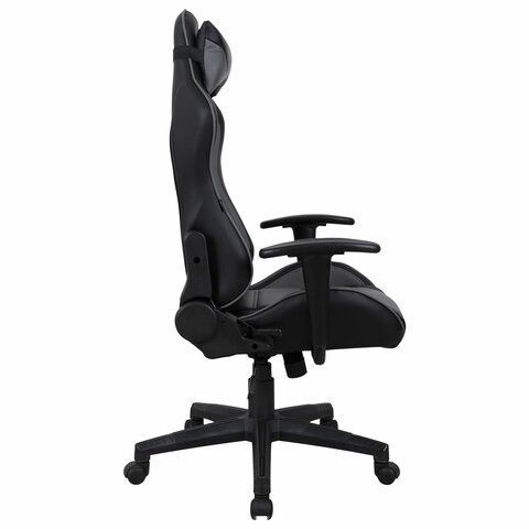Кресло компьютерное BRABIX &quot;GT Racer GM-100&quot;, две подушки, экокожа, черное/серое, 531926