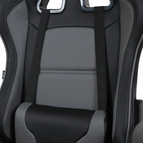 Кресло компьютерное BRABIX &quot;GT Racer GM-100&quot;, две подушки, экокожа, черное/серое, 531926