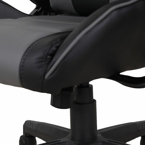 Кресло компьютерное BRABIX &quot;GT Racer GM-100&quot;, две подушки, экокожа, черное/серое, 531926