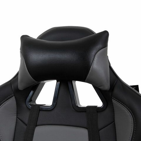 Кресло компьютерное BRABIX &quot;GT Racer GM-100&quot;, две подушки, экокожа, черное/серое, 531926