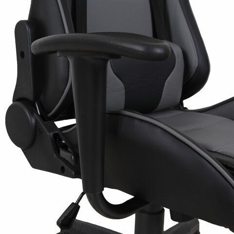 Кресло компьютерное BRABIX &quot;GT Racer GM-100&quot;, две подушки, экокожа, черное/серое, 531926