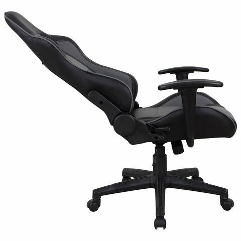 Кресло компьютерное BRABIX &quot;GT Racer GM-100&quot;, две подушки, экокожа, черное/серое, 531926