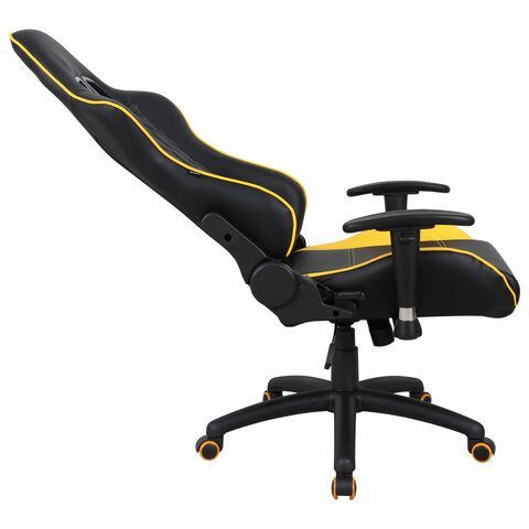 Кресло компьютерное BRABIX &quot;GT Master GM-110&quot;, две подушки, экокожа, черное/желтое, 531927