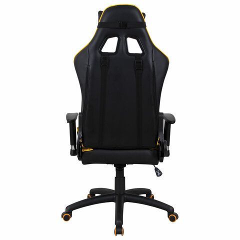 Кресло компьютерное BRABIX &quot;GT Master GM-110&quot;, две подушки, экокожа, черное/желтое, 531927
