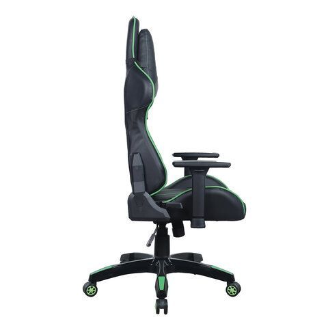 Кресло компьютерное BRABIX &quot;GT Carbon GM-120&quot;, две подушки, экокожа, черное/зеленое, 531929
