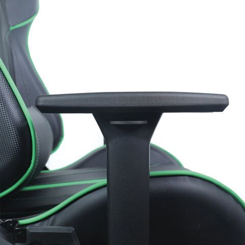 Кресло компьютерное BRABIX &quot;GT Carbon GM-120&quot;, две подушки, экокожа, черное/зеленое, 531929