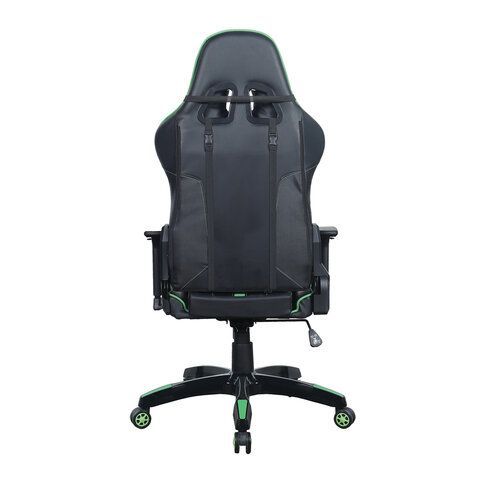 Кресло компьютерное BRABIX &quot;GT Carbon GM-120&quot;, две подушки, экокожа, черное/зеленое, 531929